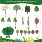 Thrilez 210 Pieces Miniature Fairy Garden Accessories, Including Resin Animals, Miniature Figurines, Micro Landscape Ornaments Kit, Fake Diorama Trees for Fairy Garden Decor