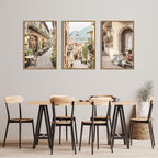 HPINUB Foreign Scenery Framed Canvas Wall Art Set,Vintage Travel City Wall Decor,Modern Minimalist Europe Street Picture Artwork Nature Landscape Art Print for Living Room,Bedroom-16 x24 x3