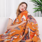Boho Large Throw Blanket, 100% Organic Cotton Breathable Soft Bed Throw - Floral Bird Farmhouse Decor Blanket for Sofa Couch Chair Quilt and Gift. 60" x 80"- Colorful