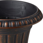 PL10CP Classic Traditional Plastic Urn Planter Indoor/Outdoor, 15" x 13", Brushed Copper