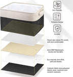 BALEINE 3 Pack Fabric Storage Bins for Shelves, Linen Storage Baskets for Organizing, Decorative Closet Bins for Clothes, Home (Black, 12"x8"x8")