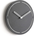 Stephanie Imports Modern Minimalist Dark Concrete Gray Silent Wall Clock (Silver)
