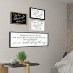 The Best Things in Life Wall Decor Sign 40 x 15 Inch Memories Inspirational Quotes Wood Framed Family Entryway Living Room Home Wall Art for Farmhouse Bedroom Room (Black)
