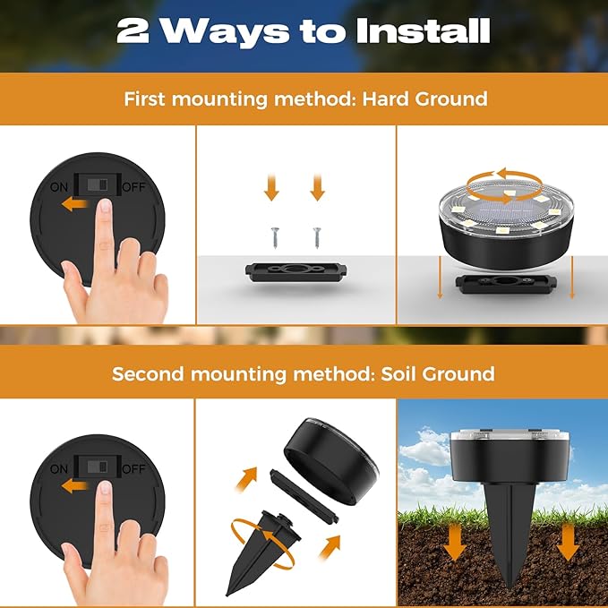 Mini Solar Ground Lights, 12 Pack Solar Lights Outdoor Waterproof, Upgraded LED Flat Landscape Lighting for Outside Pathway Garden Patio Yard Driveway,Cold White