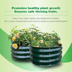GARDMAX 2 Pack 2x2x1FT Galvanized Round Raised Garden Bed Kit, Metal Planter Boxes Outdoor with Easy Assembly, Large Garden Bed for Vegetables, Fruits, Flower, Herbs Dark Green