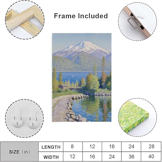 Color harmony mountain scenery blue sky lake wall painting suitable for living room natural scenery painting suitable for bedroom home decoration