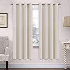 H.VERSAILTEX Ultra Soft Microfiber Thermal Insulated Antique Copper Grommet Blackout Curtains/Window Treatment Draperies 52 by 72 - Inch for Living Room/Bedroom, Set of 2 - Fog