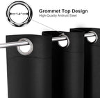 ChrisDowa Grommet Blackout Curtains for Bedroom and Living Room - 2 Panels Set Thermal Insulated Room Darkening Curtains (Black, 52 x 72 Inch)