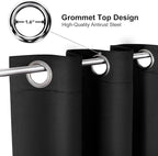 ChrisDowa Small Window Curtains for Kitchen and Bedroom - Grommet Short Thermal Insulated Room Darkening Curtains (2 Panels, Black, 42 x 36 Inch)
