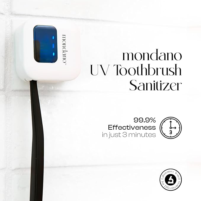 Mondano UV-C Toothbrush Sanitizer and Holder, Toothbrush Case - Manual/Electric Toothbrush Cover for Any Toothbrush Head - Rechargeable Toothbrush Travel Case, Tooth Brush Cover Cap for Home
