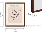 Poster Master Vintage Poster - Retro One Line Butterfly Drawing Print - Butterfly Line Art - Minimal Gift for Him, Her, Animal Lover - Abstract Decor for Home, Office, 11x14 Brown Framed