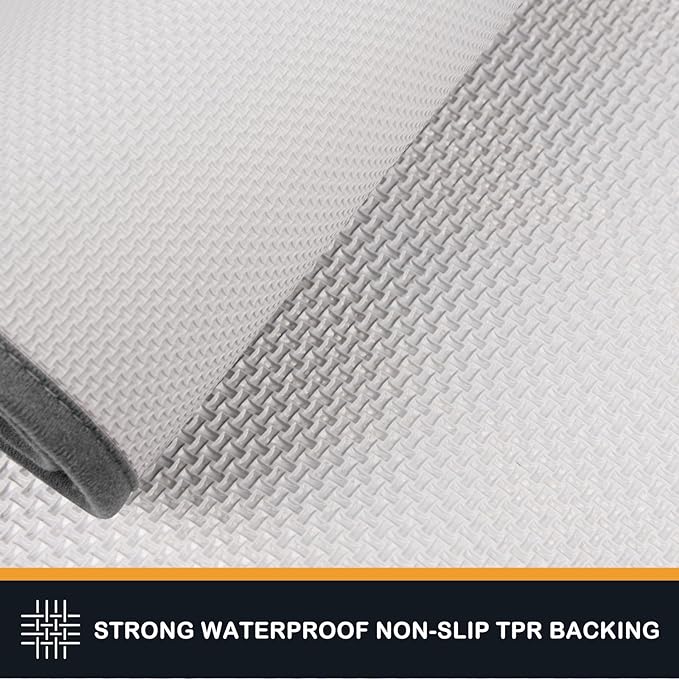 PURRUGS Dirt Trapping Door Mat 32" x 47", Non-Slip/Skid Machine Washable Entryway Rug, Dog Doormat, Super Absorbent Welcome Mat for Muddy Wet Shoes and Paws, Grey
