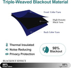 ChrisDowa Blackout Curtains 48 inches Long for Bedroom - 2 Panels Set Grommet Thermal Insulated Room Darkening Curtains for Living Room (Navy Blue, 42 x 48 Inch)