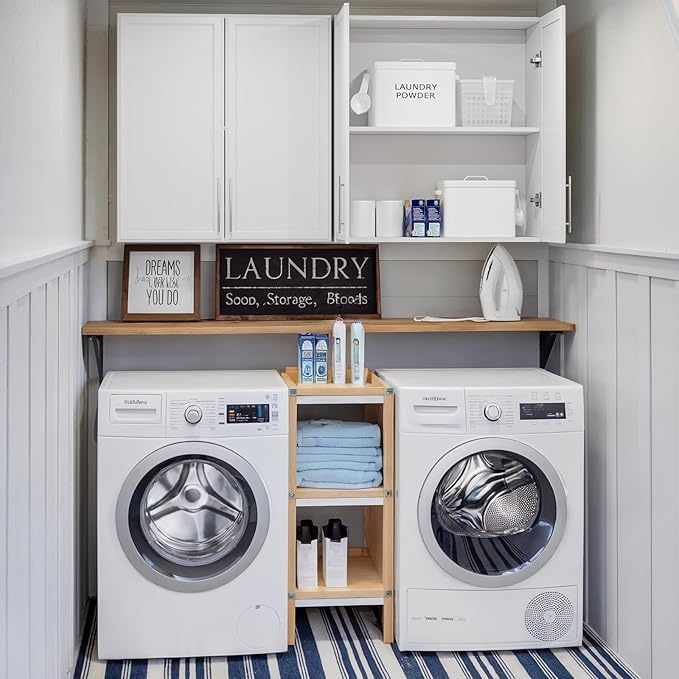 FIMELLO 30" Laundry Room Cabinets Wall Mounted,White