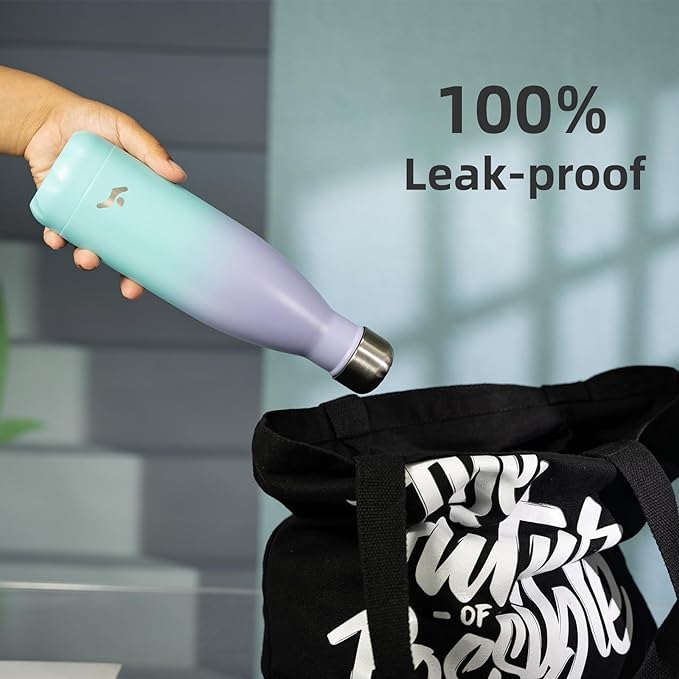 Insulated Water Bottles,12 oz Double Wall Stainless Steel Vacumm Metal Flask for Sports Travel,Lavender Green