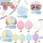 Rainbow Linking Balloons, 130PCS Colorful Quick Link Balloons Assorted, Multicolor Connecting Balloon Arch Kit for Kids Girls Baby Shower Easter Rainbow Unicorn Theme Birthday Party Decorations