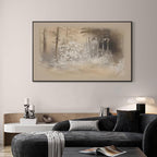 SIGNWIN 30"x60" Extra Large Framed Wall Art Misty Forest in Sepia Tones, Watercolor Woodland Landscape for Home Living Room Bedroom Decor (Frame Assembly Required)