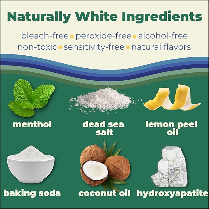 Happy Tooth Natural Teeth Whitening Kit, Strips for Sensitive Teeth, Enamel Safe, Dentist Formulated, Fluoride Free, Natural Ingredients, Gentle Daily Use, 28 Strips, 14 Treatments, Fresh Mint Flavor