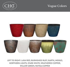 Classic Home and Garden Vogue Planter Pots w/Pottery Quality Finish - Modern Indoor & Outdoor Flower Pots - UV-Resistant Porch Planters - Decorative Pot for Flowers & Herbs (8” Lava Red)
