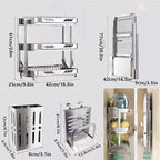 Dish Drying Rack with Drain Board - Rustproof Stainless Steel Dish Rack with Utensil Holder,Dish Racks for Kitchen Counter Over Sink,Over-Sink Drying Rack(Countertop,Third Floor)
