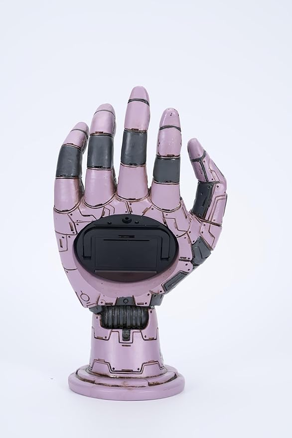 Cyberpunk Mechanical Hand Digital Alarm Clock, Steampunk Resin Statue, Desk Decor