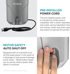 KRAUS® WasteGuard™ High-Speed 1/2 HP Continuous Feed Ultra-Quiet Motor Garbage Disposal with Power Cord and Flange Included and Universal Mount