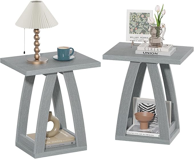 End Table, Side Table, Nightstand, Sofa Side Table with Shelf, Modern End Table for Living Room, Bedroom