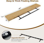 Fun Memories Floating Shelves, 8 Inch Deep Floating Shelves, Rustic Wood Fireplace Mantel 48 in Long, 48 x 8 Floating Wall Shelves for Living Room, Kitchen, Bedroom, Oak Color, 1 Pack