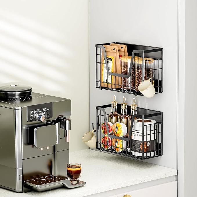 Magnetic Shelf for Fridge, Fruit Potato and Onion Storage Bins, Magnetic Spice Rack Shelves for Side of Refrigerator, Fruit Basket Magnetic Fridge Shelf Kitchen Pantry Storage Organizer