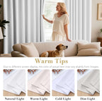 H.VERSAILTEX Pure White Curtains 63 inch Length Window Treatment Panels for Living Room Thermal Insulated Grommet Curtain Drapes (Set of 2)