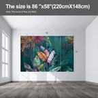 Colorful Banana Leaf Wall murals Peel and Stick Wallpaper for Bedroom Living Room - 58"x86"