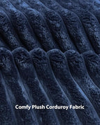 Txtin's Comfy Accent Chair Reading Chair for Bedroom Cozy Wing Arm Living Room Single Sofa Chair with Angle Adjustable Arms Navy Blue Corduroy Easy Assembly