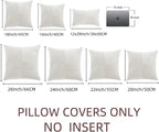 Fancy Homi 2 Packs Cream White Euro Decorative Throw Pillow Covers 26x26 Inch for Couch Bed Sofa, Farmhouse Boho Home Decor, Soft Corss Corduroy Patchwork Textured Square Cushion Case 66x66 cm