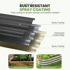 5-in-1 Adjustable Raised Garden Bed Kit | Galvanized Planter Boxes for Vegetables, Flowers | 12" Tall, Multiple Sizes (8x3x1ft, 9x2x1ft, 10x1x1ft, 6x5x1ft, 7x4x1ft) | Outdoor Metal Raised Bed, Grey