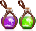 Patelai 2 Pcs Halloween Glass Potion Bottles with Belt Cork Renaissance Witch Costume Accessories Witch Props Potion Bottle for Halloween Party Decor Cosplay DIY Crafts Gift (Brown)
