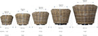 Rattan Kobo Indoor Outdoor Planter Basket with Plastic Pot Medium 35 Gallon Soil Capacity