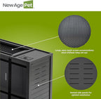 New Age Pet ECOFLEX 60 in Mojave Reptile Lounge in Espresso Black, Durable Wood Plastic Composite Habitat with Vented Side Panels, Removable Sliding Glass Doors, and Mesh Screen Top for Lamp Setup,