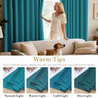 H.VERSAILTEX Blackout Thermal Insulated Solid Room Darkening Curtains/Panels/Drapes for Bedroom 108 Inches Long, Grommet Light Blocking Curtains for Sliding Glass Door, Turquoise Blue, Set of 2