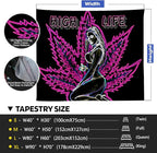 ADDWel Blacklight Tapestry for Bedroom, Tapestry Glow In The Dark, UV Reactive Black Light Posters Wall Hanging for Bedroom Dorm Living Room Backdrop Decor
