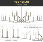 18 Light Nickel Living Room Chandelier High Ceiling Foyer Candle Chandelier Large Modern 59in Metal Chandeliers Hanging Light for Master Bedroom Dining Room Light Fixture Over Table
