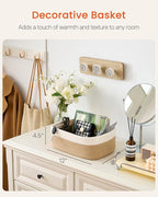 KALLAX Small Woven Basket, 12 x 8 x 4.5 Inches, Storage Basket for Organizing, Cute Small Rope Shelf Closet Cube Storage Bins Baskets for Shelves, Dog Toy Gift Baskets Empty, 3 Pack White & Brown