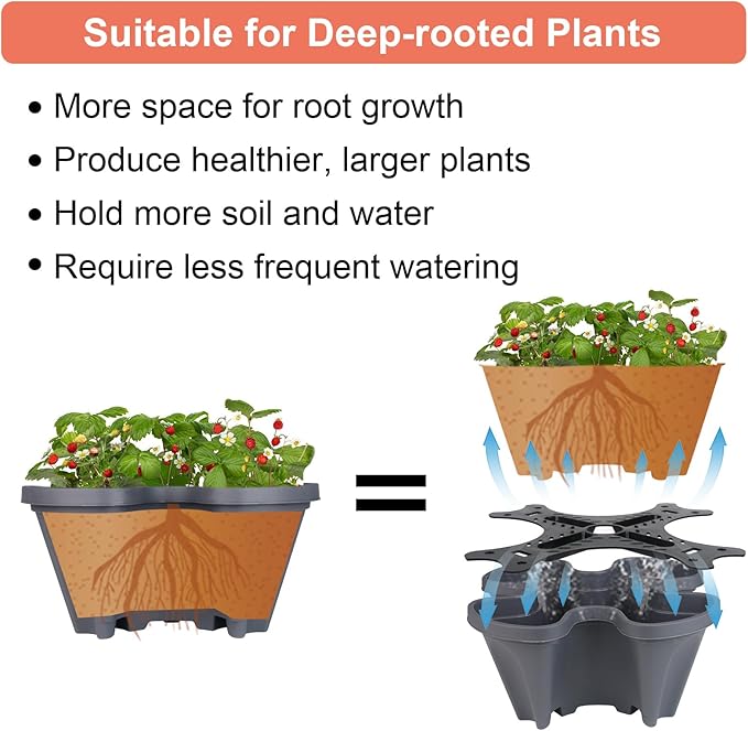Vertical Planter 7 Tier Stackable Planters Garden Planters Strawberry Herb Flower and Vegetable Planter Indoor Outdoor Gardening Pots with Removable Wheels and Tools