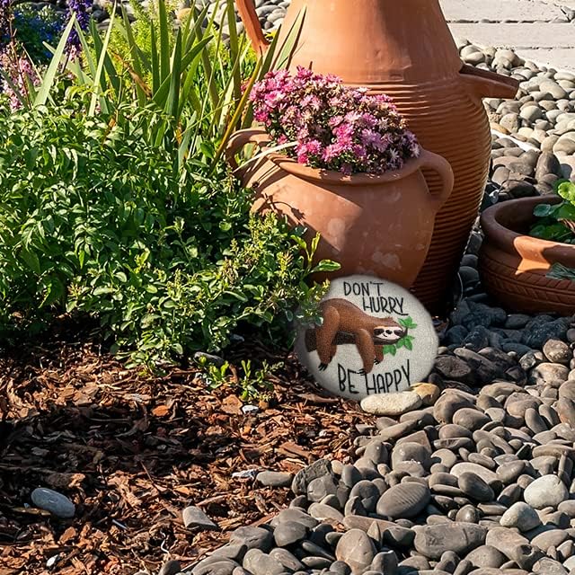 Spoontiques - Garden Décor -Sloth Stepping Stone - Decorative Stone for Garden