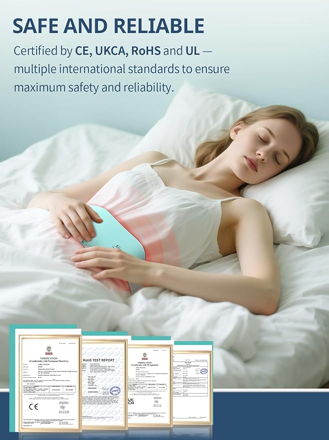 Slimpal Portable Heating Pad for Period Cramps, FSA HSA Eligible, Cordless Heat Pad for Menstrual Cramps Relief, 3 Timer Auto Off Setting, Electric Heating Belt Gifts for Her Women Girl Wife, Pink
