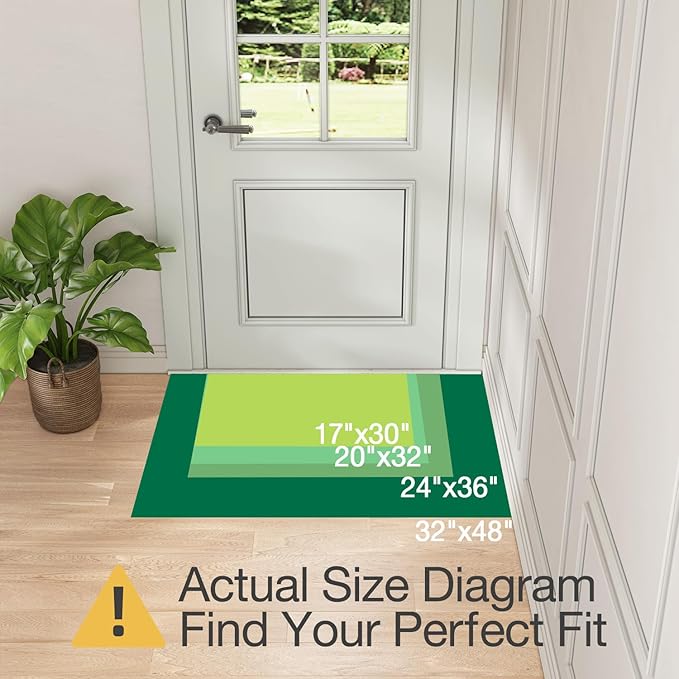 LUMI Ultra Thin Door Mat for Entryway, Low Profile Non Slip Rubber Backing Indoor Doormat, Easy Clean Welcome Entrance Mat for Inside House, Patio,Beige 24"x36"