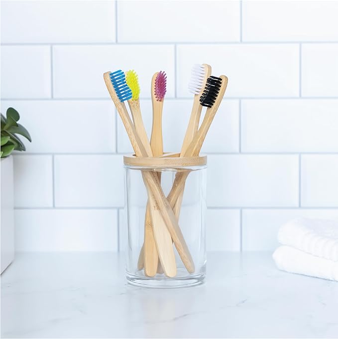 The Humble Co. Bamboo Toothbrushes (5pk) – Toothbrushes for Superior Oral Care, Dental Hygiene, and Gum Care, BPA Free (Soft Bristles)