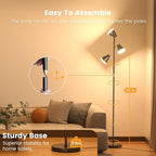 36W LED Tree Floor Lamp, Dimmable Tall Standing Lamp with Remote & Touch Control, 4 Color Temperatures Bright Floor Lamp, 3 Rotatable Light Modern Floor Lamps for Living Room Bedroom Office