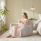Giant Bean Bag Chairs for Adults Teens, Large Bean Bag Sofa Chairs with Filling Comfy Fuzzy BeanBag Chair with Armrests for Bedroom Living Room Reading