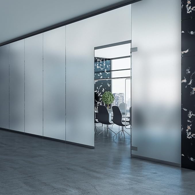 HIDBEA Frosted Window Privacy Film Heat Control UV Blocking, Static Cling Non-Adhesive Reusable Door coverings for Bathroom Home Office (Frosted 41.3 Inch x 19.6 Feet)