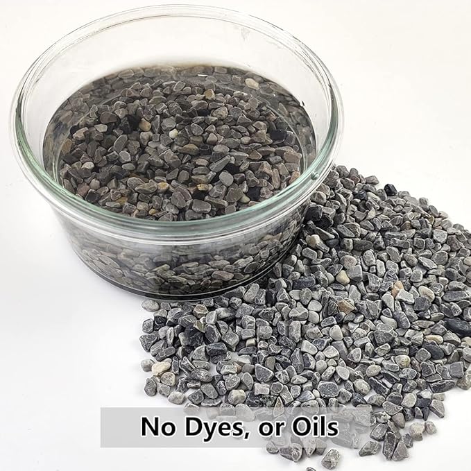 10LB Succulent and Cactus Gravel, 1/5 Inch Natural Decorative Polished Pebbles for Landscaping, Grey River Rocks for Plants, Vases, Aquariums, Terrarium and Outdoor Gardening